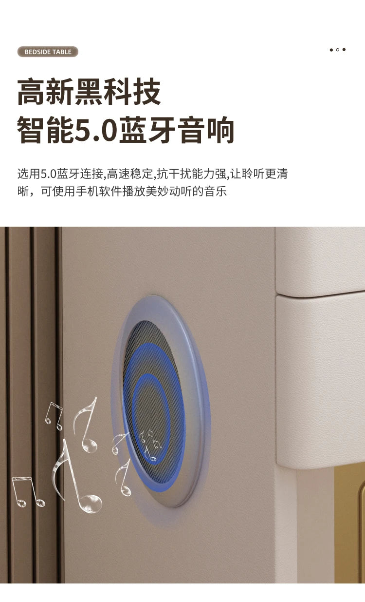 Safe Luxury Bedside Table With Lock Secret Compartment Glamour Metal Nightstands Designer Multifunctional Criado Mudo Furnitures