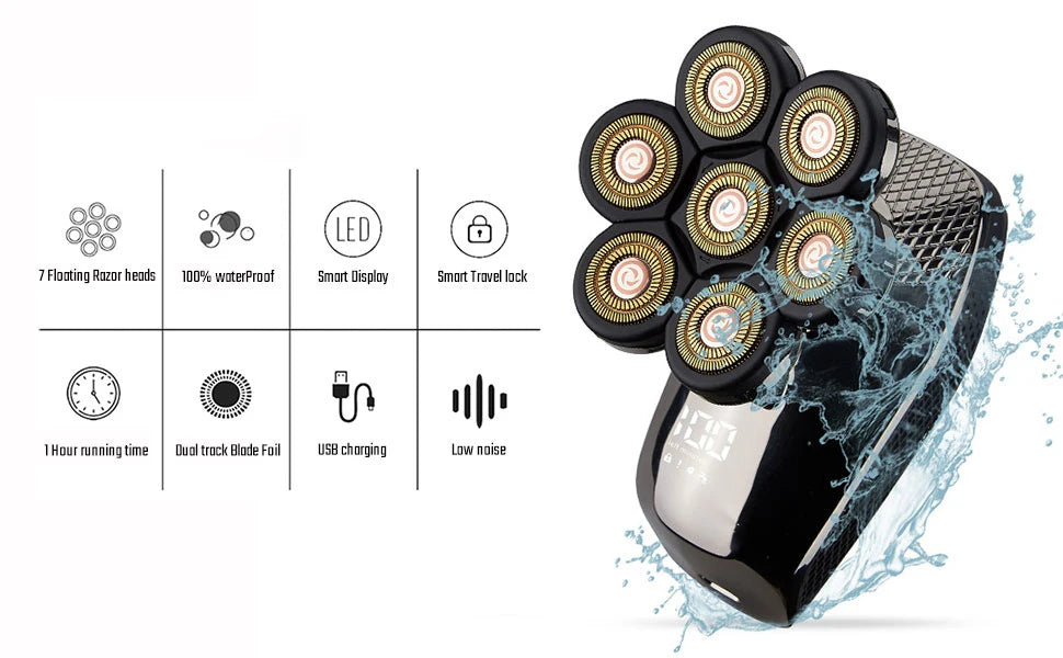 5 in 1 Shaver for Men Electric Shaver Powerful Bald Head Shaver Beard Shaving Machine For Men Razor Husband Gift Boyfriend