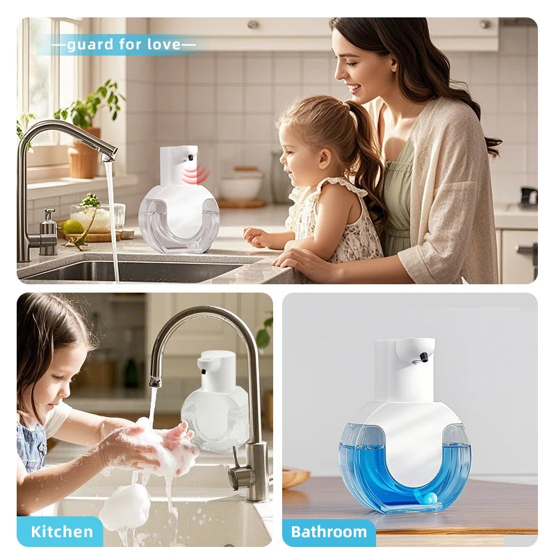 New Wall Mounted Automatic Soap Dispenser Foam Smart Hand Washing Machine 420ml Liquid Rechargeable Bathroom Induction Sensor