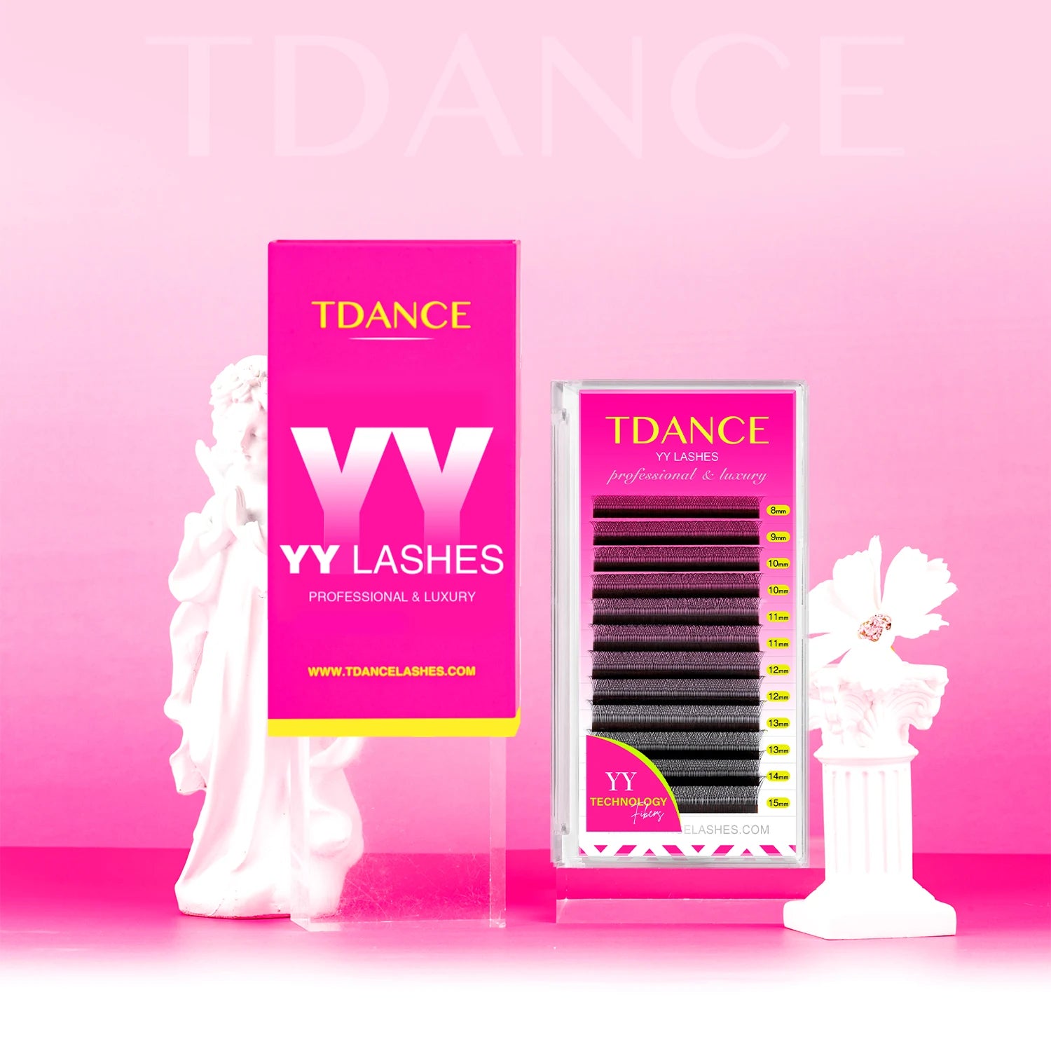 TDANCE 8-15MIX YY Shape Hand Woven Premium Mink Soft Light Natural Eyelashes Extension Makeup Mesh Net Cross False Eyelash