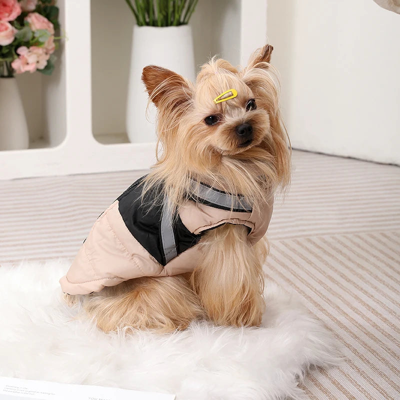 Dog Jacket Winter Waterproof Pet Clothes With Harness For Small Medium Dogs Cats Puppy Coat Reflective French Bulldog Apparel