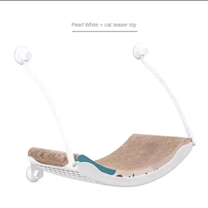 Cat Hammock Bed Comfortable Removable Arctic Fleece Sunbathe Cushion with Suction Cup for Balcony Windows Cats Hanging Beds