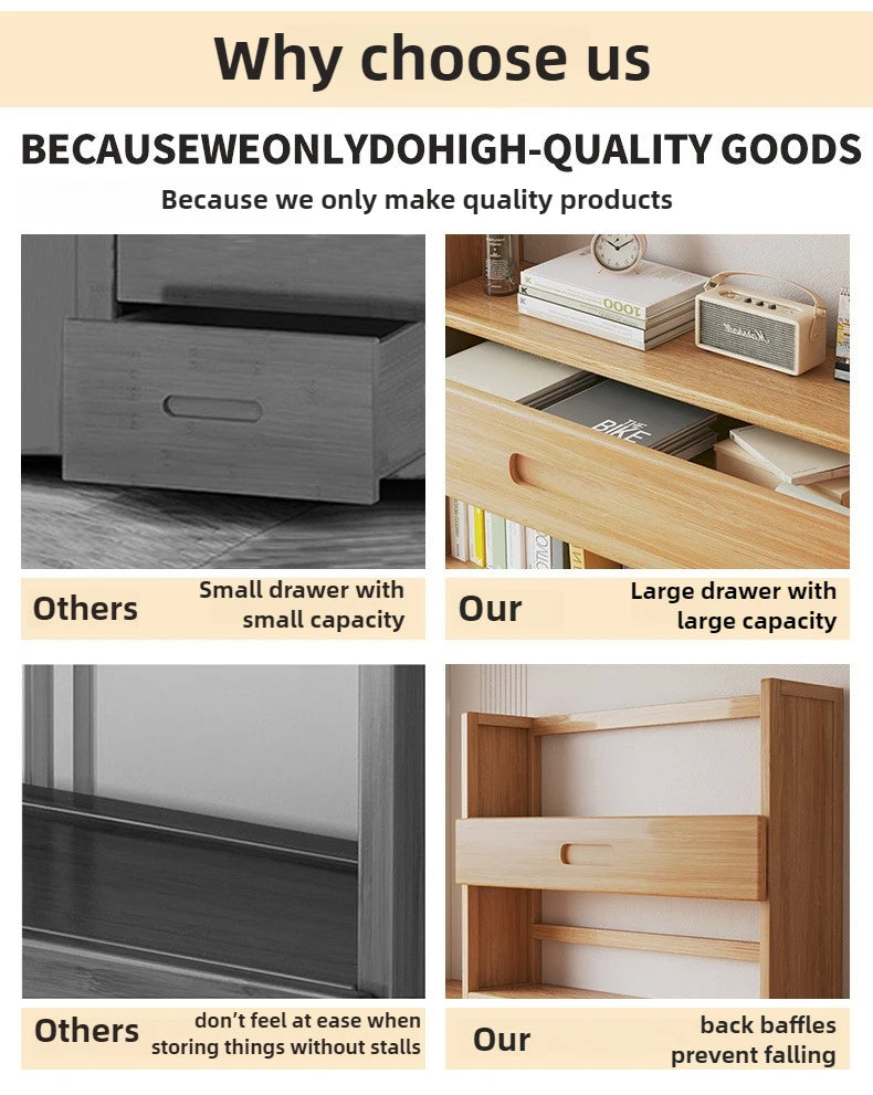 Simple desktop bookshelf dormitory multi-layer storage rack home student desk finishing shelf solid wood with extraction rack