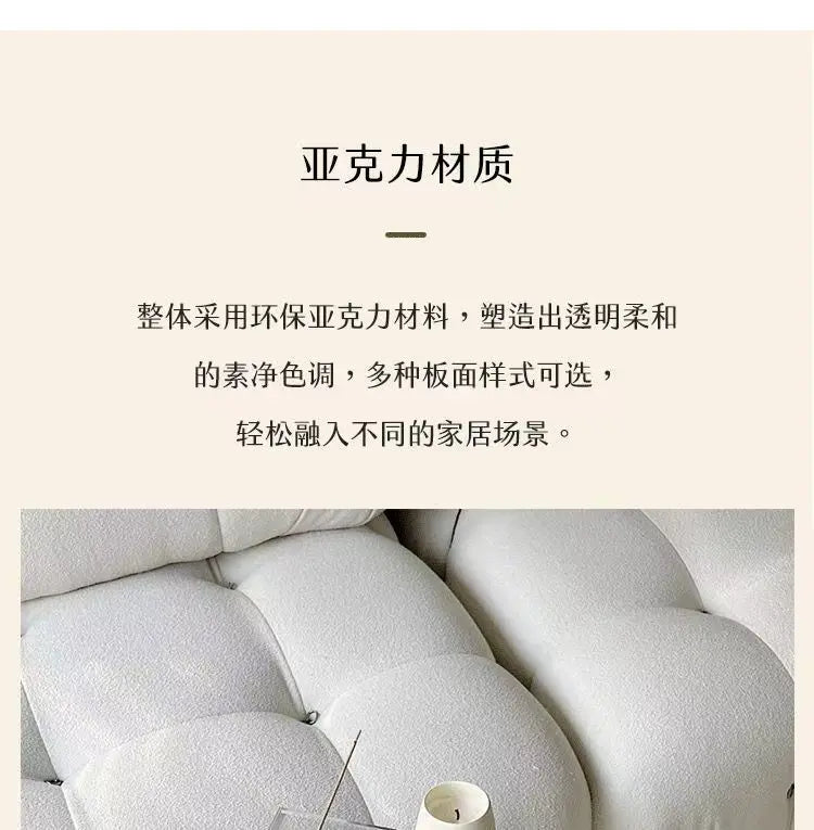 Acrylic Side Table Transparent Trolley Style Living Room Coffee Table Storage Cabinet Mobile Bedside Table Minimalist