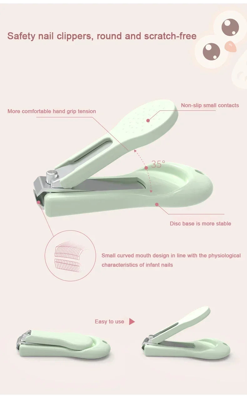 Children Manicure Kit Baby Nail Scissor Baby Nail Care Tool Set Kid Safe Portable Nail Clipper Trimmer File Tweezer with Box