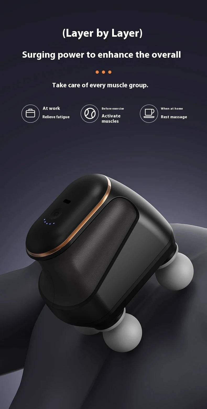 Portable Fascia Gun Muscle Massager Gun Four-head High Frequency Neck Shoulder Waist Massage Machine Professional Fascia Massage