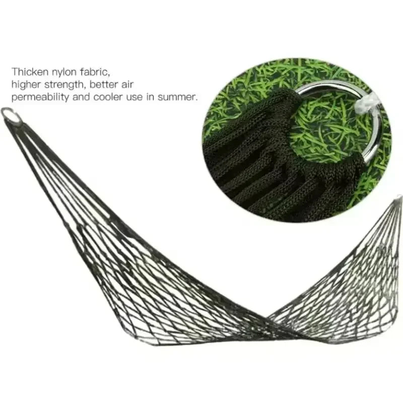 Portable Garden Outdoor Thickened Nylon Rope Hammock Indoor Mesh Hammock Portable Simple Hammock Swing Chair