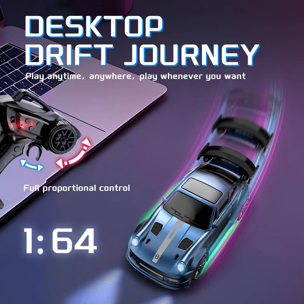 1: 64 Desktop Drift Car Four-Wheel Drive Full Proportion Mini Racing Toy With Rechargeable Battery, Children's Holiday Gift