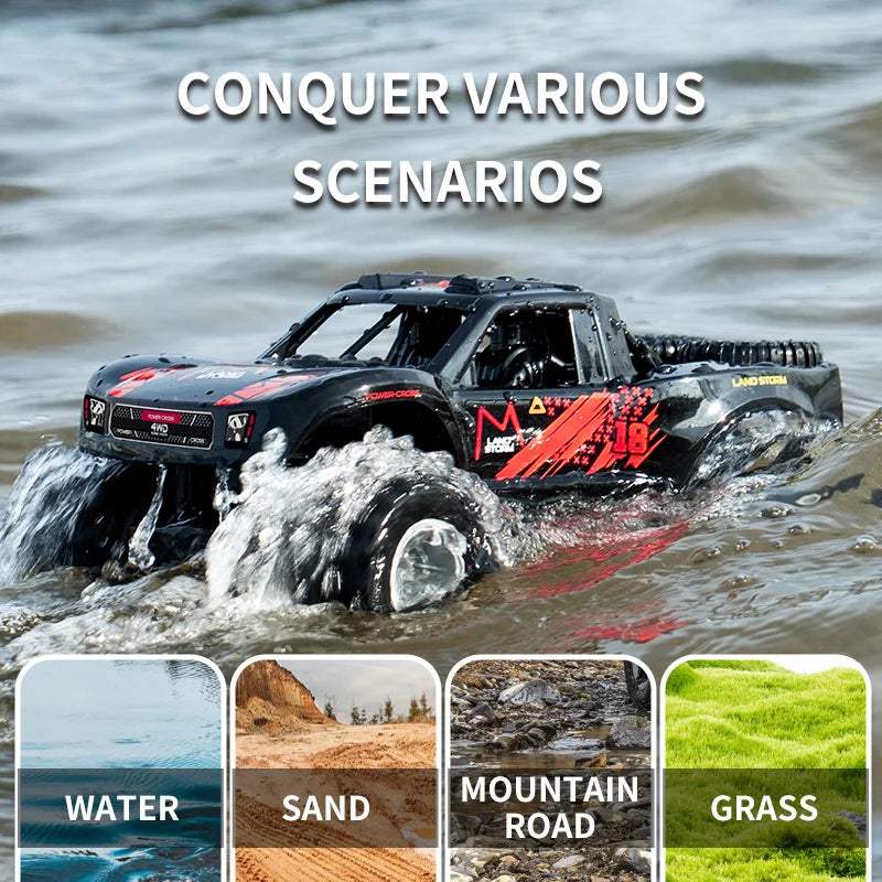 JJRC Q156 4WD 2.4G Amphibious Off-road Climbing RC Flip Stunt Car Racing All-terrain Waterproof Children's RC Toys Gifts