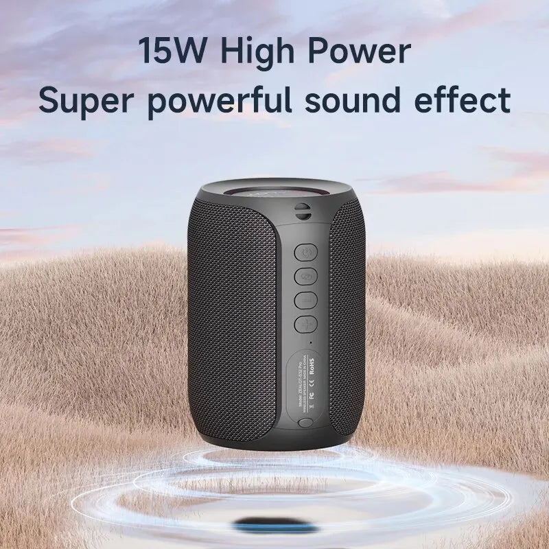 ZEALOT-S32PRO 15W Portable Bluetooth 5.2 Speaker Outdoor Waterproof Wireless TWS Mini Column Box Speaker Outdoor TF Card