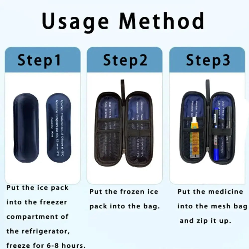 Simple PU Insulin Cooling Bag Waterproof Thermal Insulated Insulin Cooler Medicine Travel Cooler Diabetics