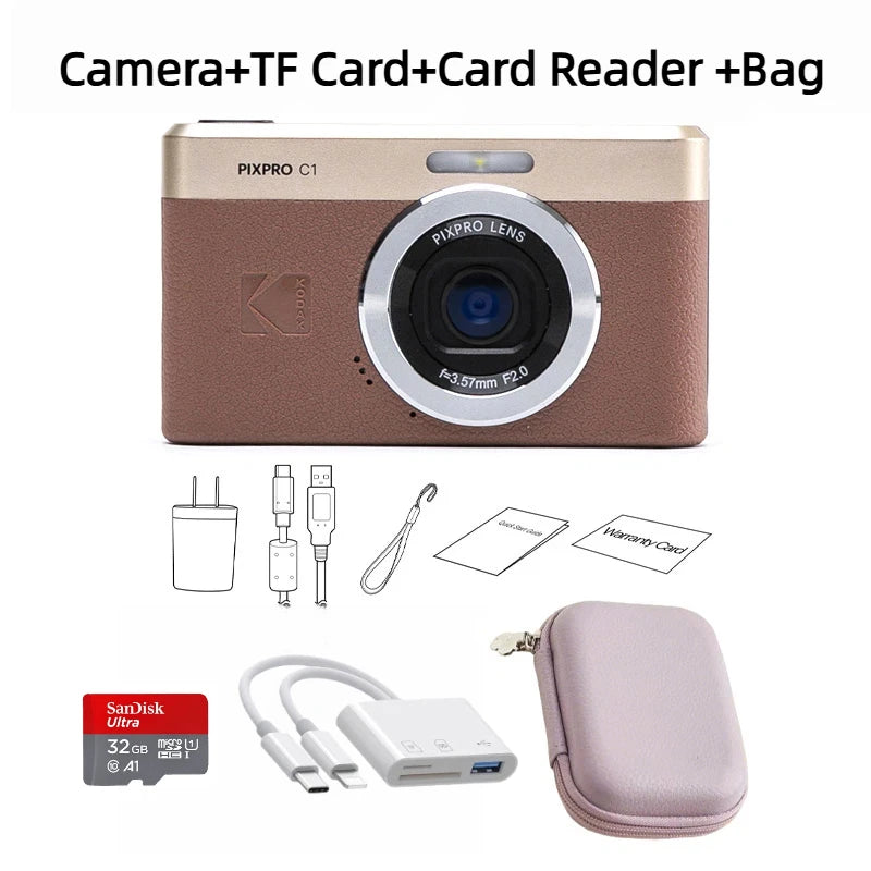 NEW KODAK PIXPRO C1 Digital Camera All-in-one 13MP Sensor, 26mm Fixed Focus Lens, and 180° Tilting LCD（Not Kodak PIXPRO FZ55）