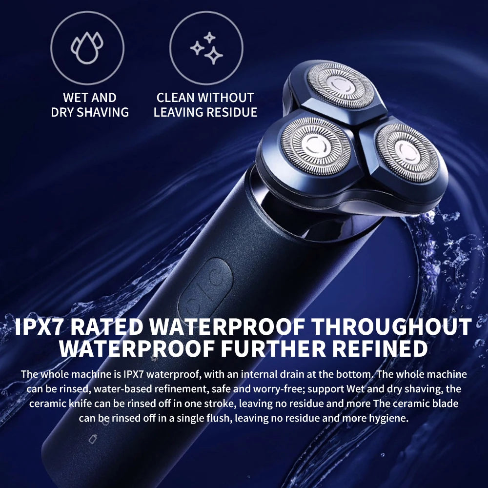 XIAOMI MIJIA Electric Shaver S700 Portable Flex Razor 3 Head Shaving IPX7 Waterproof Washable Beard Trimmer Trimer Cutter 30 day