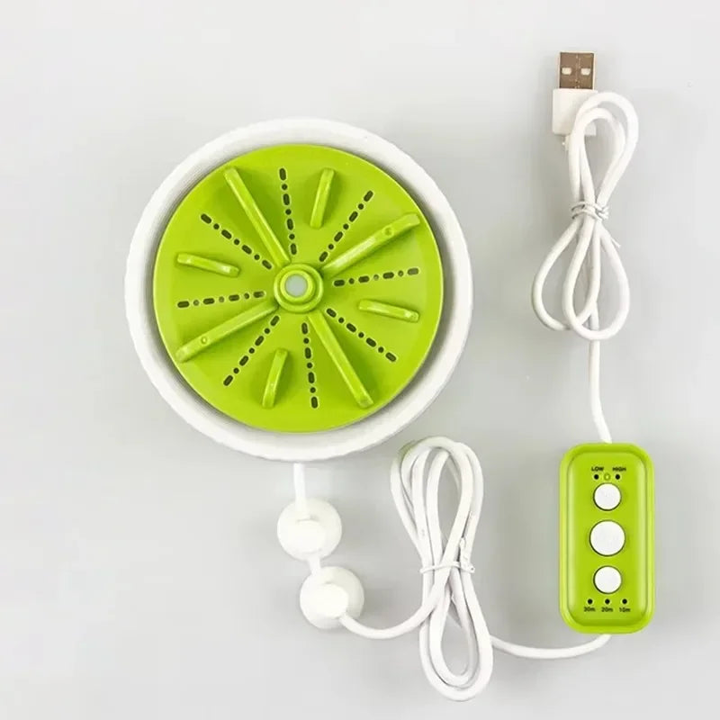 USB Mini Portable Washing Machine - Compact Turbine Washer for Underwear/Socks, 3-Speed, Space-Saving for Dorm/Travel