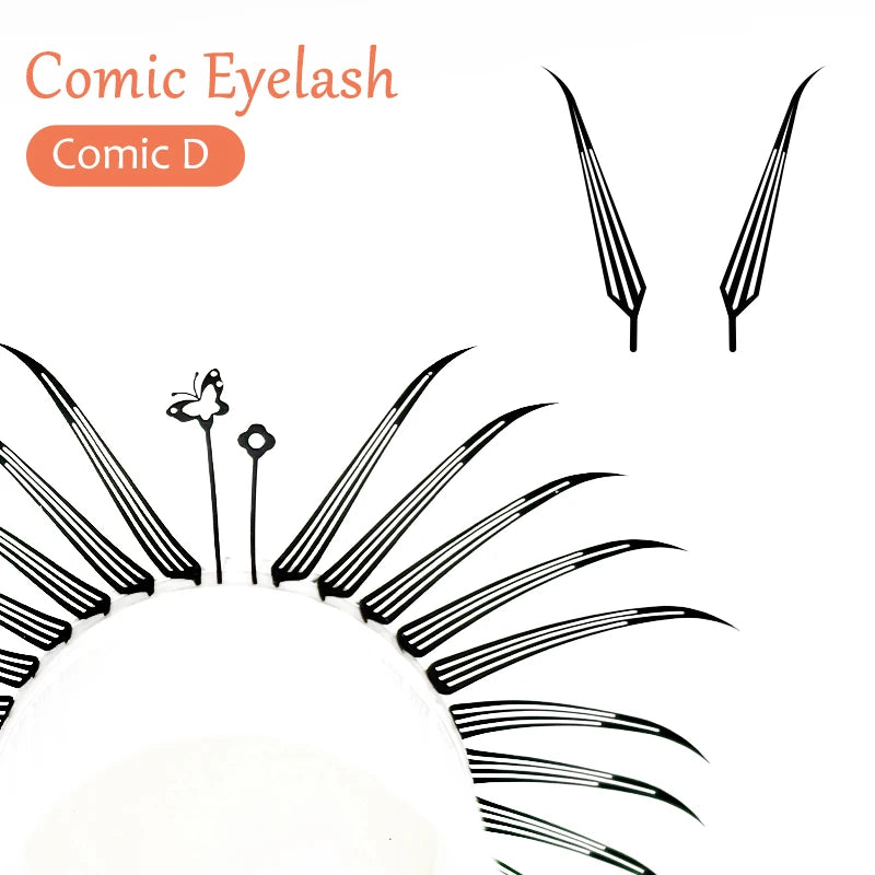 DIYDAY Comic Spire Eyelash Extension Premade Manga False Eyelashes Super Soft Light Feather-Feeling Anime Lashes for Makeup Tool