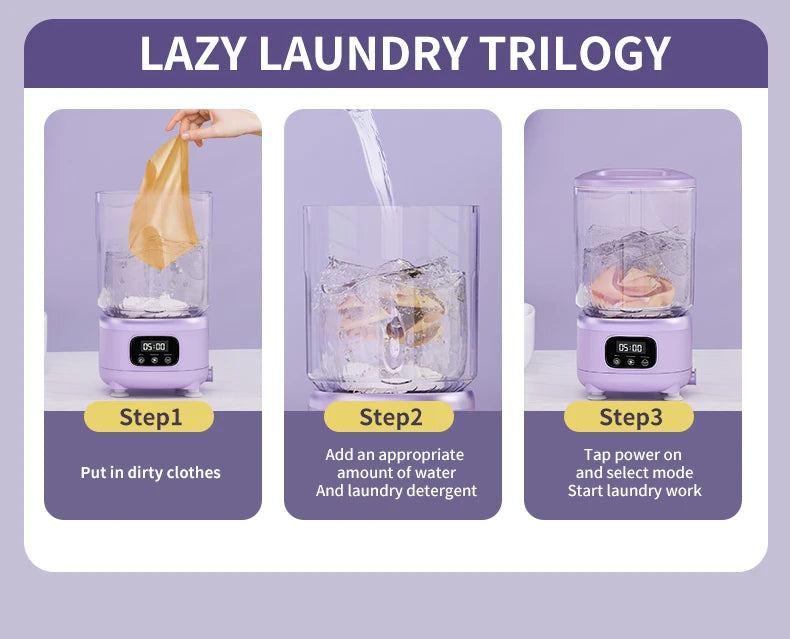 2L Wireless Mini Charging Wash in One Washing Machine Suitable for underwear, socks, pet clothes