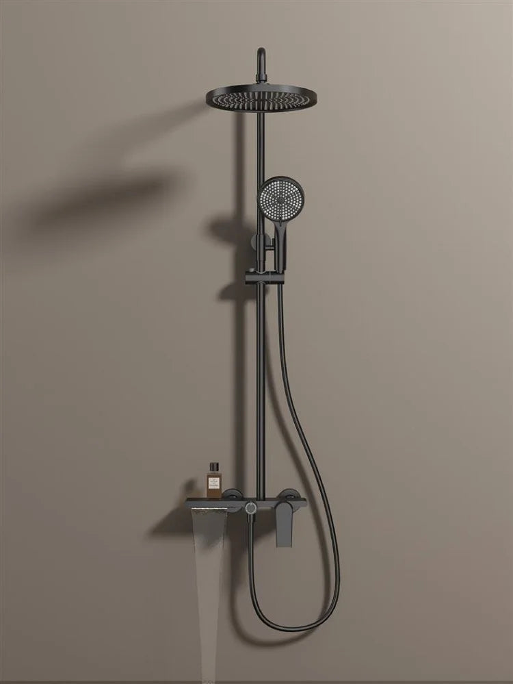 Golden Shower Set Bathroom Multi Function Spout Mixer With Shower Hand Hotel Apartment Bathtub Booster Shower Systems Set