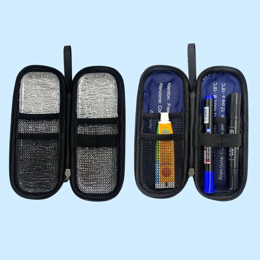 Simple PU Insulin Cooling Bag Waterproof Thermal Insulated Insulin Cooler Medicine Travel Cooler Diabetics