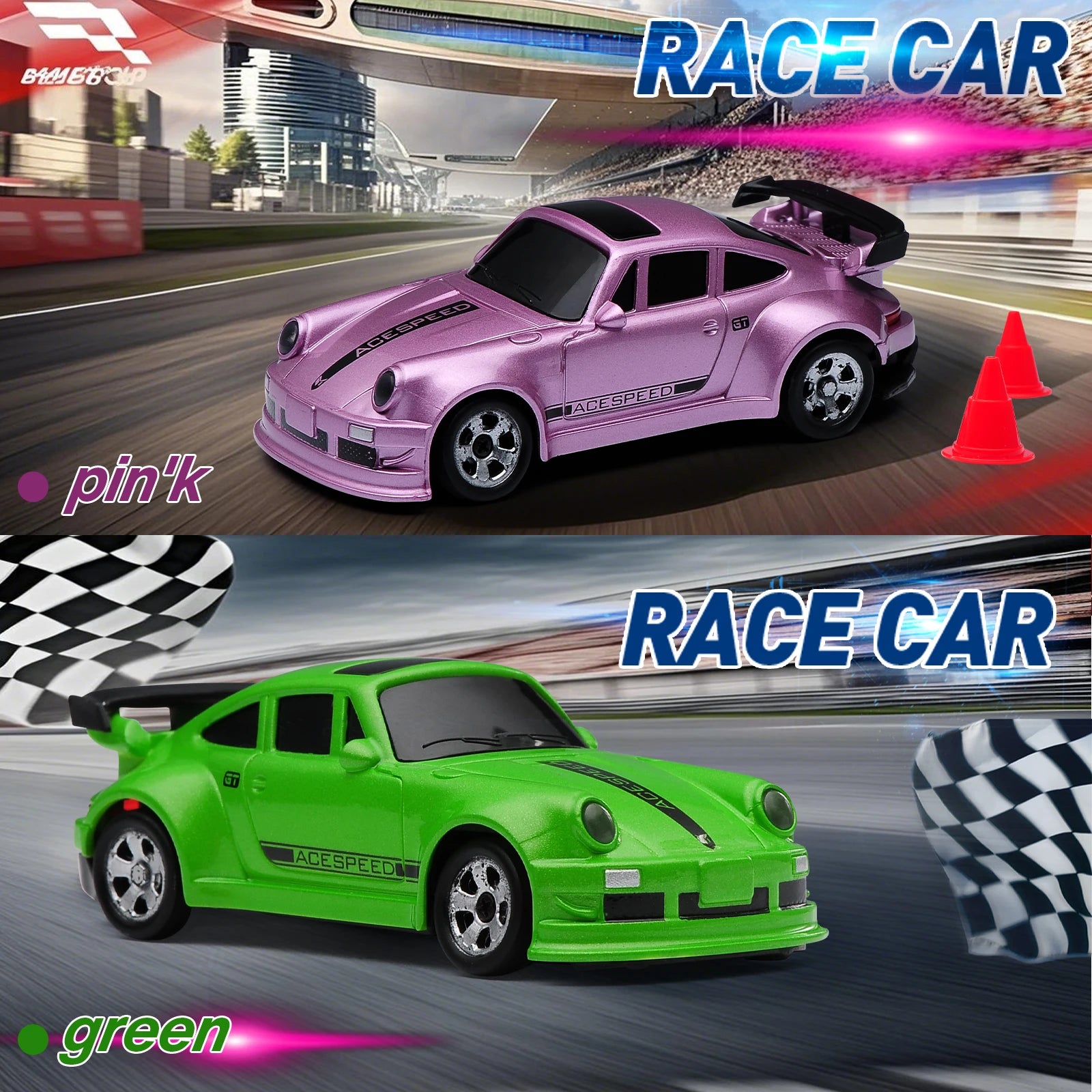 1/64 RC Car Four-Wheel Drive Remote Control Desktop Stunt Car Full Proportions Mini Racing Drift Car Toy Model Boy Gift