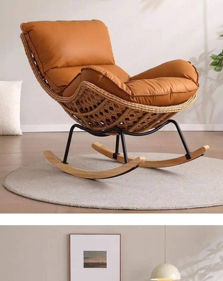 Outdoor Rattan, Recliner, Rocking Chair, Balcony, Outdoor, Courtyard, Leisure, Chair, Lazy, Sofa, Living Room, Sleepable