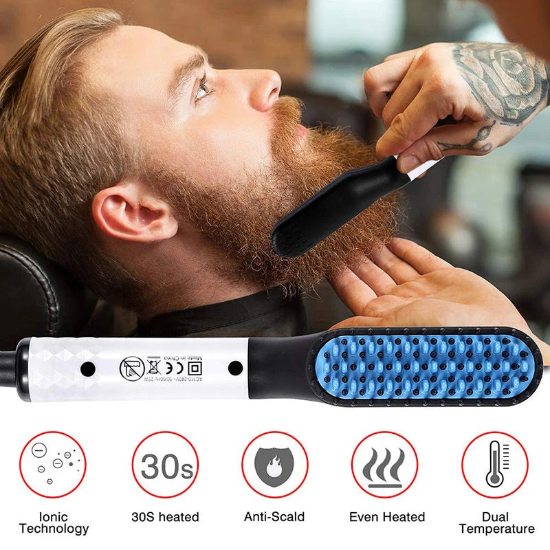 Multifunctional Quick Hair Beard Straightener Men's Hair Straightening Flat Iron Heated Hair Comb Electric Men Hair Beard Styler