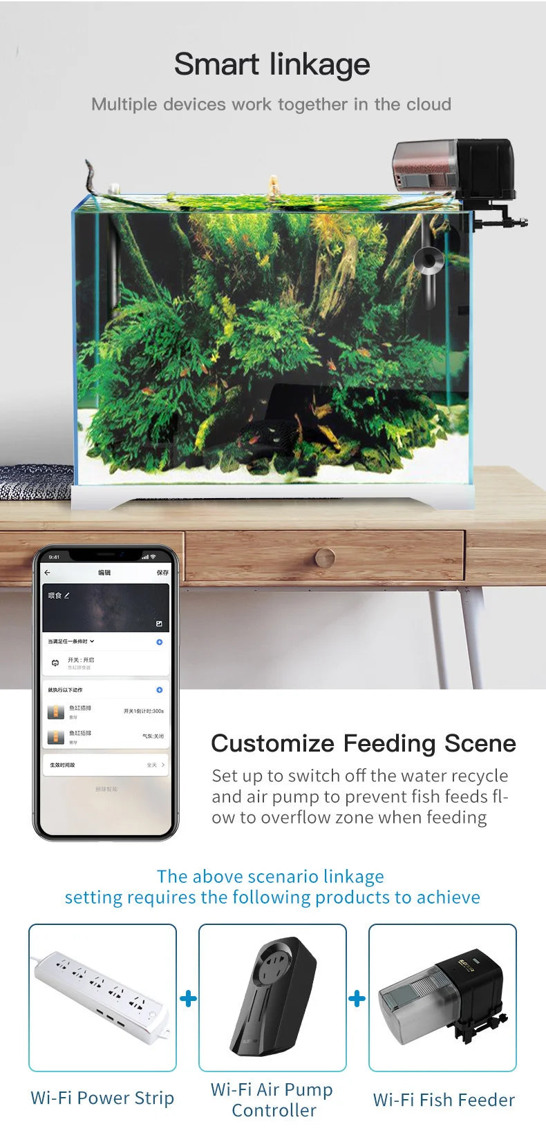 Ilonda Wifi Fish Feeder Organ Smart Control Aquarium Tank Automatic Feeding Device Timing Fishing Equipment Accessories Carp