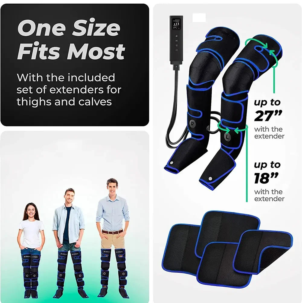 Air Compression Circulation Leg Massager Pneumatic Massage Boots Lymphedema Drainage Release For Athletes