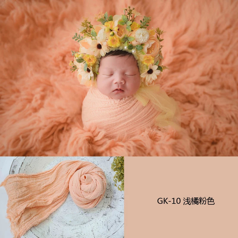 Newborn Photography Props Soft High Stretchable Cotton Seersucker Wrap Baby Posing Aid Photoshoot Props Babies Photo Accessories