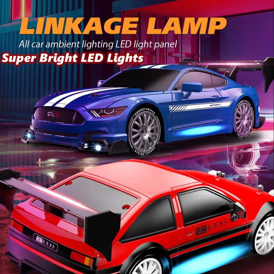 4WD Remote Control Car RC Drift 1:24 20KM/H High Speed Vehicle with LED Lights Racing Sport Toy for Adults Boys Girls Kids Gifts