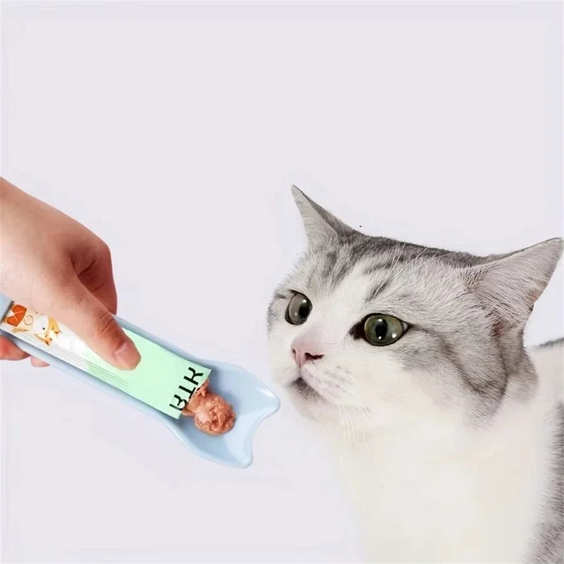 Pet Supplies Cat Strip Squeeze Spoon Cat Strip Feeder for Lickable Wet Cat Treats Pet Liquid Snack Feeding Tool Cat Feeder