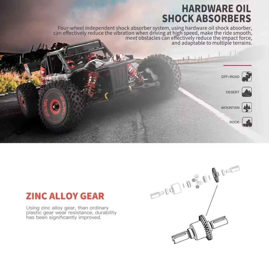 75 KM/H WLtoys 124016 V8 RC Car Brushless 4WD Electric High Speed Off-Road Remote Control Drift Rc Cars for Adults Toys