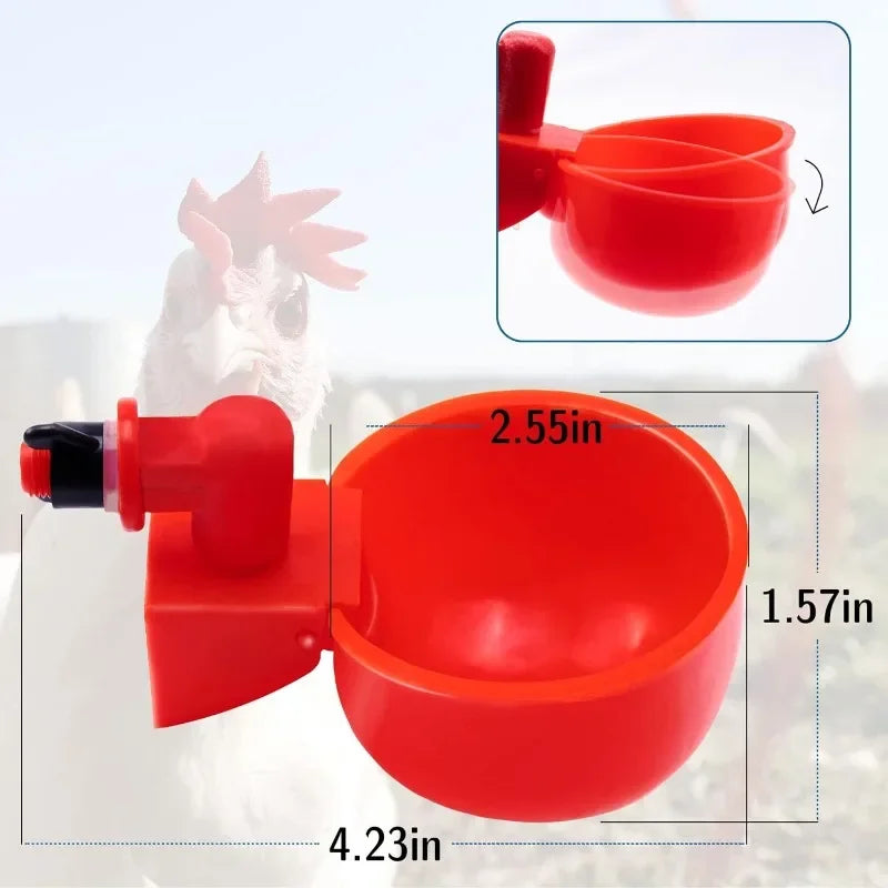 10/20/30Pcs Chicken Waterer Cups Chicken Feeder Cup for Chicken Duck Turkey Rabbit,3/8 Inch Thread Poultry Watering  Feeder