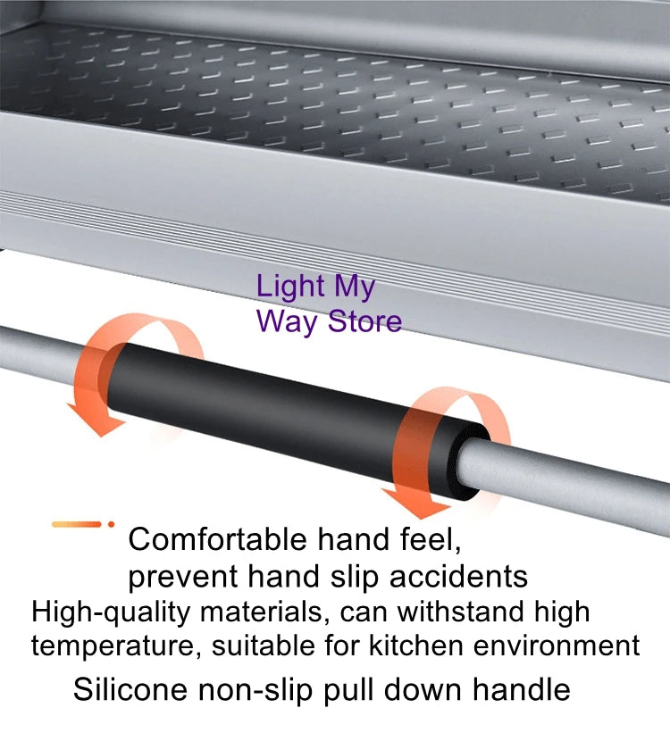 Stainless steel aluminum alloy basket storage rack hanging cabinet lifting basket kitchen pull-down cabinet storage rack