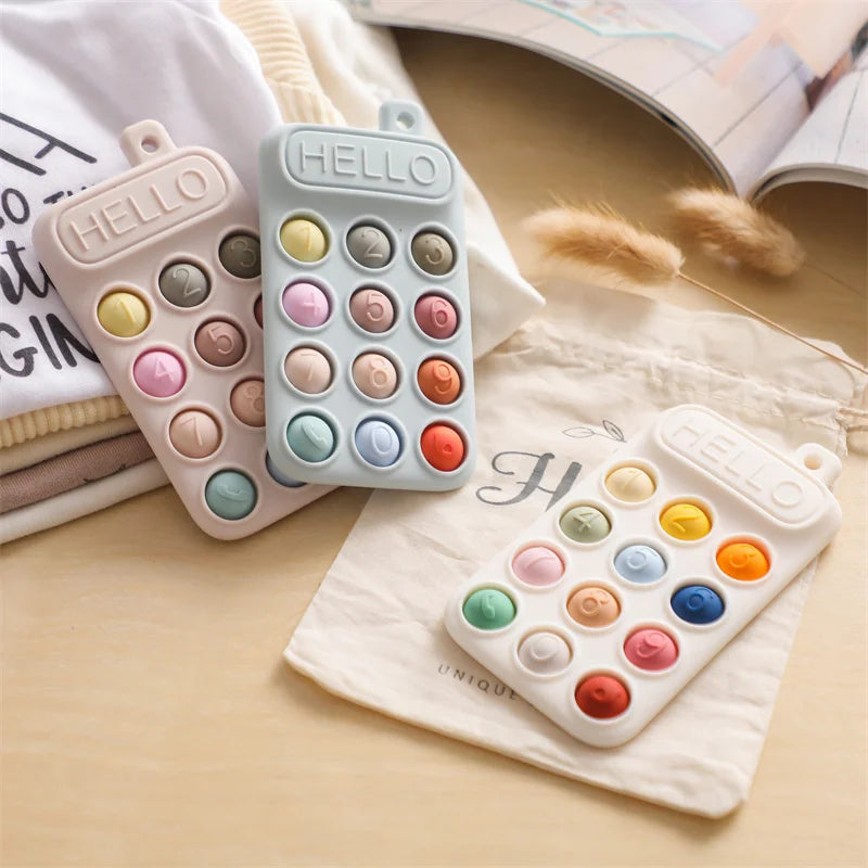 Baby Phone Teether Toy Telephone Sleeping Pacifier Clip Bracelet Simulation Phone Toys Early Educational Learning Toy Kids Gifts