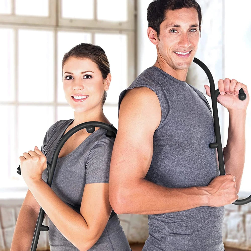 Back, Neck and Foot Massager for Trigger Point and Self Massage Hook Cane Therapy, Back Scratcher