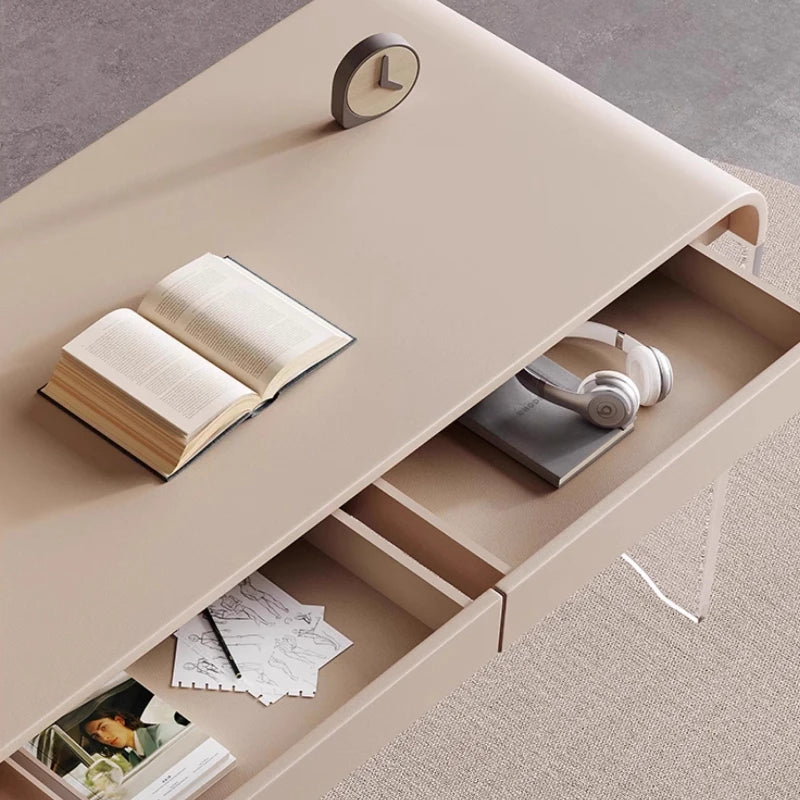 Mid-century Interior Design Office Desk Vintage Modern Light Luxury Office Desk Elegant Fashionable Home Furniture Poyta XYOD