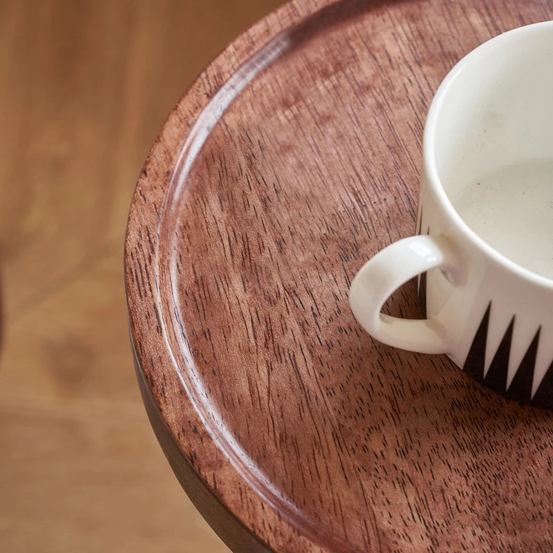 Solid Wood Corner Side Table Luxury Multi-Functional Table for Sofa/Bedside With Storage Shelf Candle Holder Modern Living Room