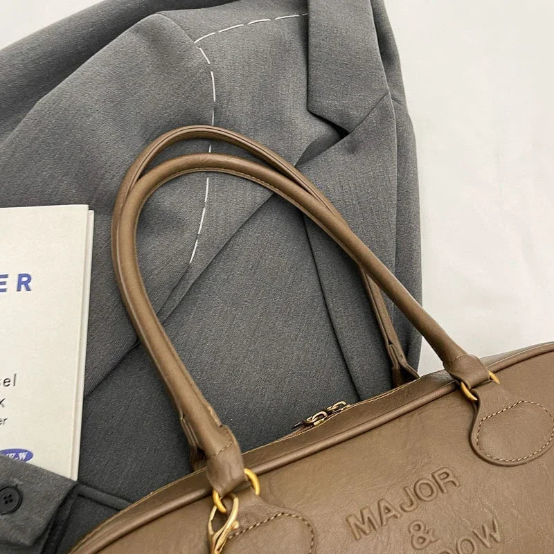 Pu Solid Sewing Zipper Shoulder Bags Soft Baguette Type 2024 High Quality Bags for Women Large Capacity Women's Handbags