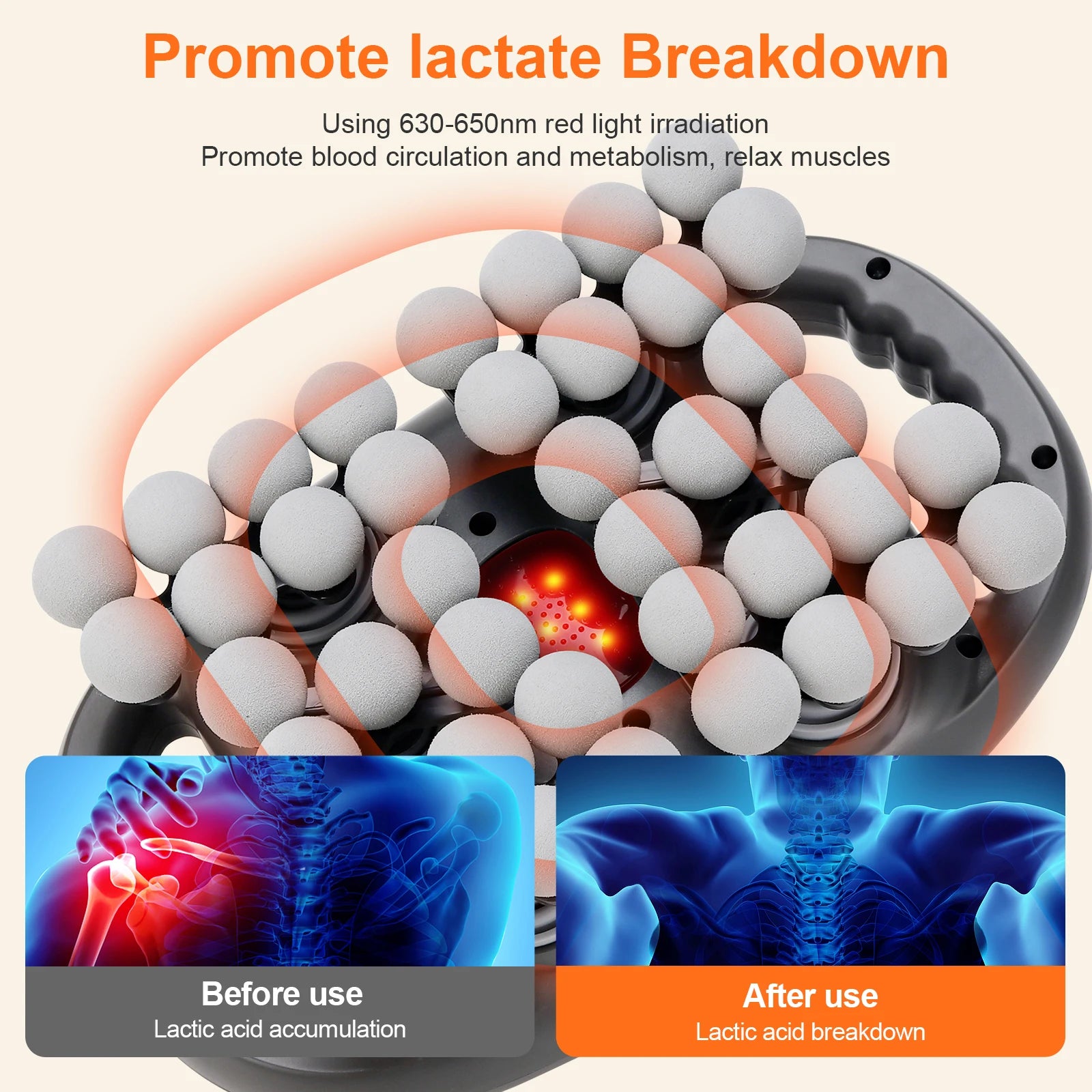 42 Heads Fascia Gun High-frequency Vibration Deep Massage Device for Shoulder Waist Back Leg Body Muscle Relaxation