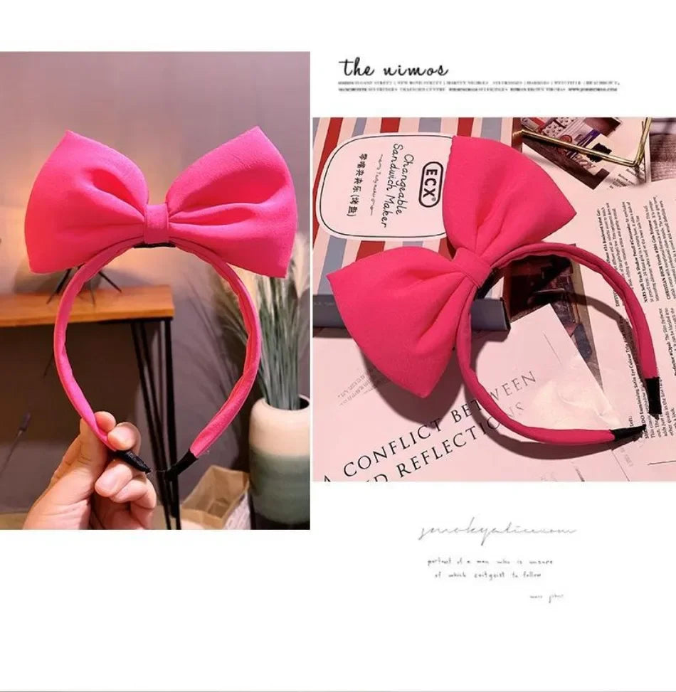 Girls Hair bows Hair Accessories Red Snow White Hair Band Handmade Red Bow Headband Fabric Bow Tie Net Red Hair Band Headdress