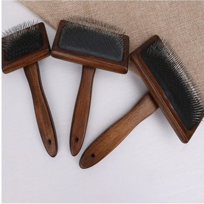 Cat Comb Stainless Steel Pet Hair Remover Wooden Handle Cat Hair Comb Pet Grooming Massage Dog Brush Cleaning Tool Pets Supplies