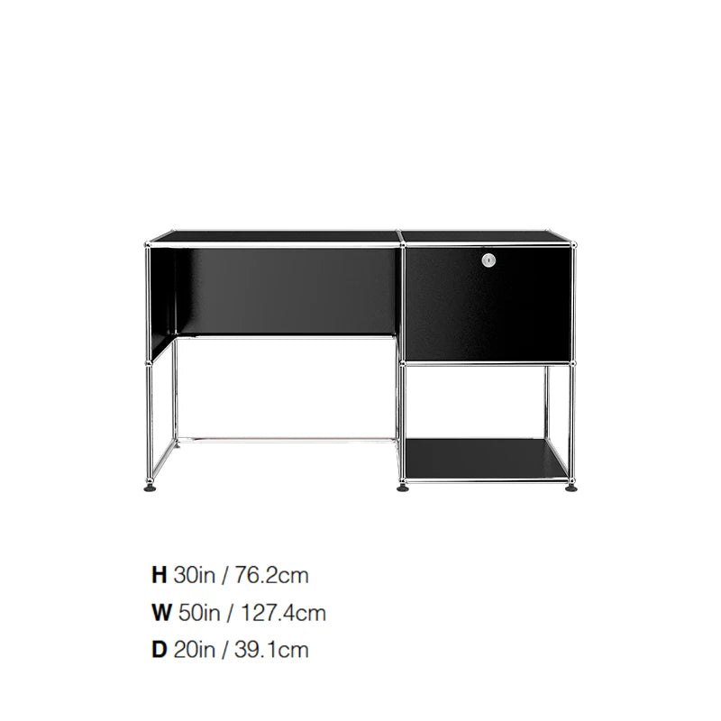 Modern Modular Metal Desk with Storage Cabinet Standing Desk Office Desk Computer Table Room Desks