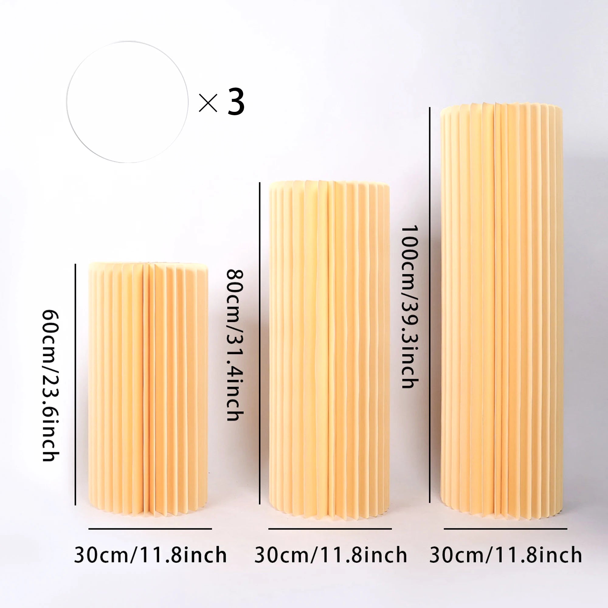 Buffet Risers Food Display Stand Round Table Cake Dessert Stand for Parties Foldable Paper Columns Display for Wedding Birthday