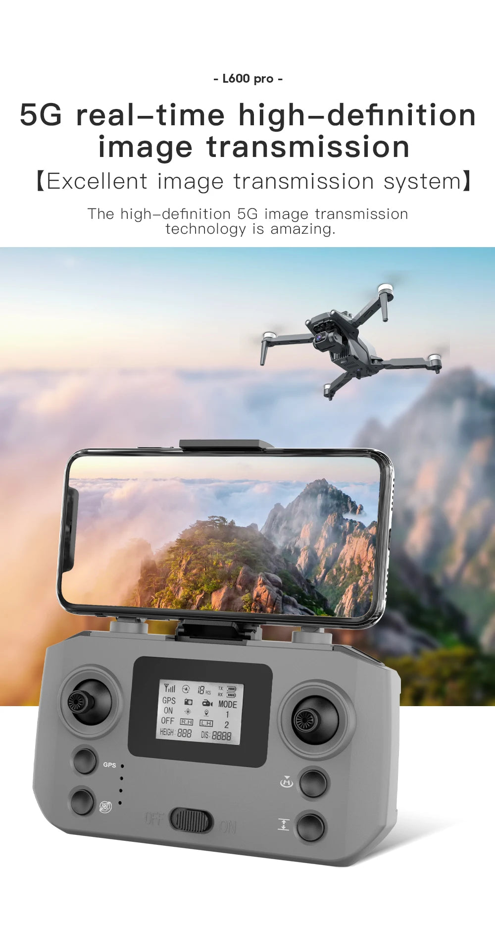 L600 PRO GPS Drone Professional 4K HD Dual Camera 360° Obstacle Avoidance Brushless Motor 5G WIFI FPV RC Quadcopter Toys Dron