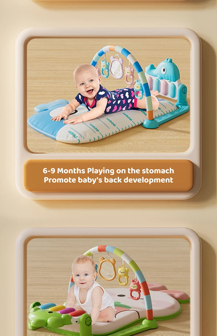 Baby Pedal Piano Fitness Stand Music Play Newborn Piano Crawling Blanket Early Educational Toys Play Mat 0-36 Months Baby Gifts