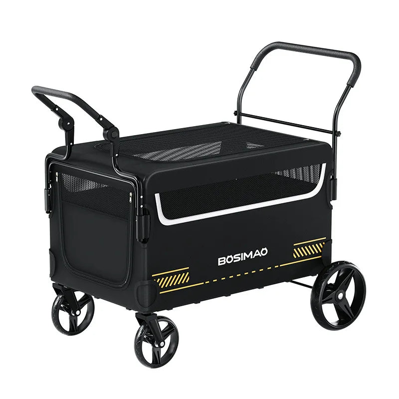 Double Door Isolation Upgraded Pet Stroller Large Dog for Outdoor Travel Portable Foldable Elderly Disabled Dog Outdoor Stroller