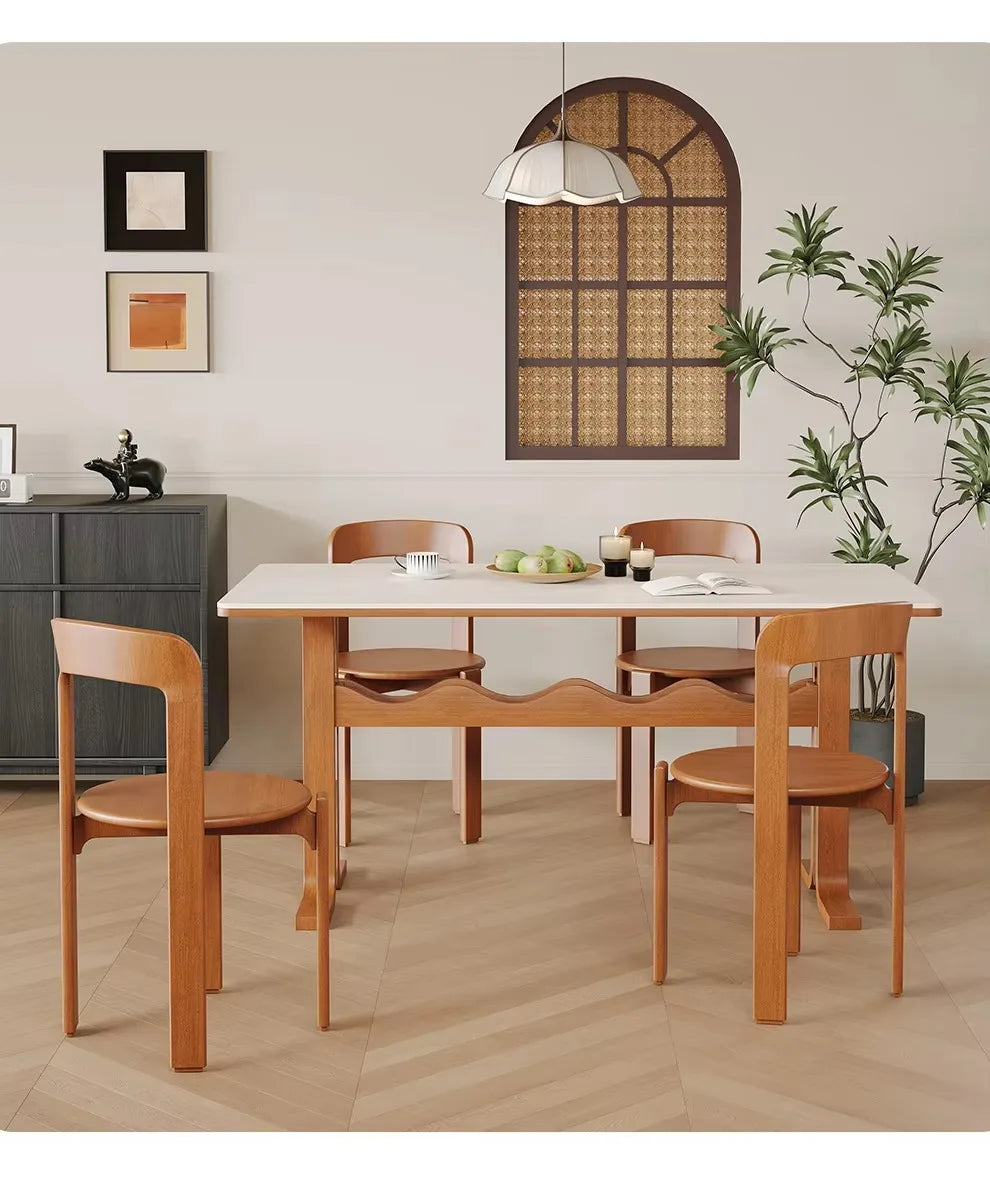 Rey Chair Nordic Beech Solid Wood Plywood Dining Stackable Vintage Curved Backrest Swiss Chair