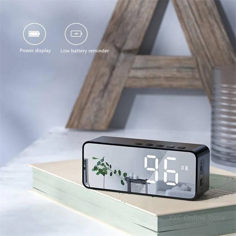 Wireless Bluetooth Speaker Small Mini Alarm Clock Portable Cannon Mini Voice Broadcast the Card Instert Vehicular Audio System W