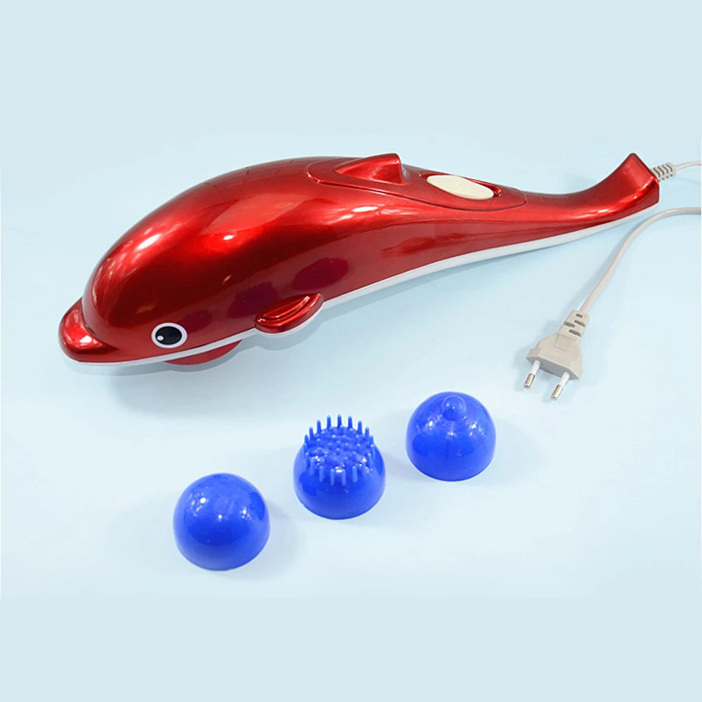 Electric Dolphin Massager European Gauge Red Blue Back Massager Hammer Vibrating Infrared Stick Roller Neck Body Massager