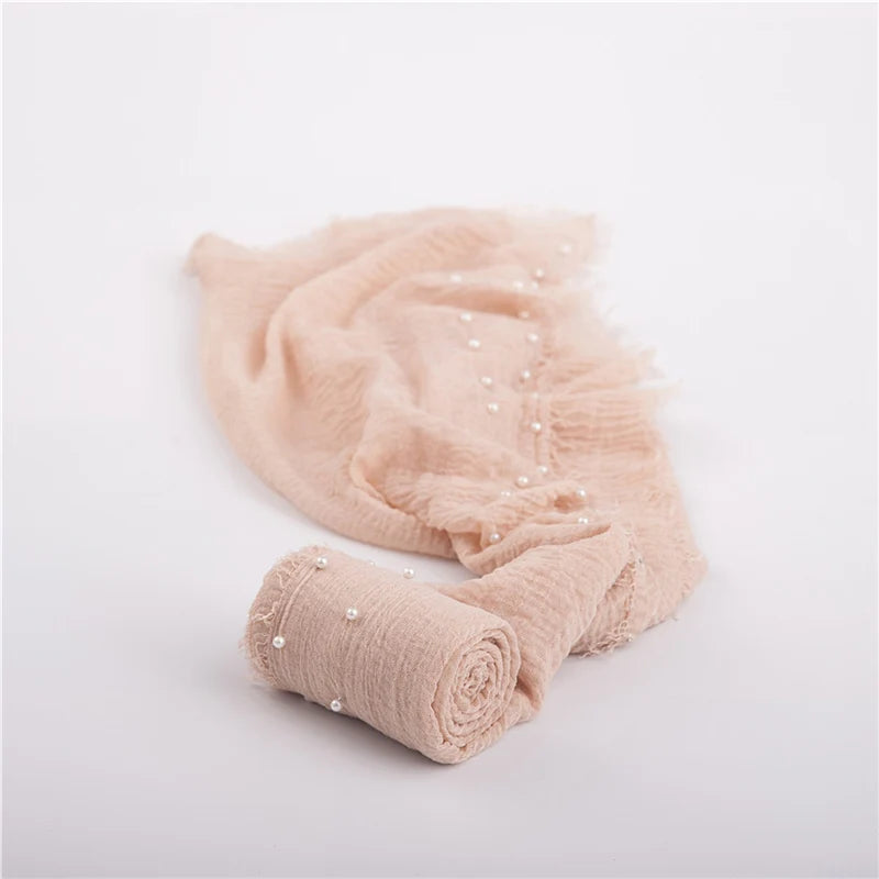 Newborn Photography Prop Baby Wraps with Pearls Soft Stretch Wrap Blanket Little Babe Cloth Accessories Swaddle Photo Accessori